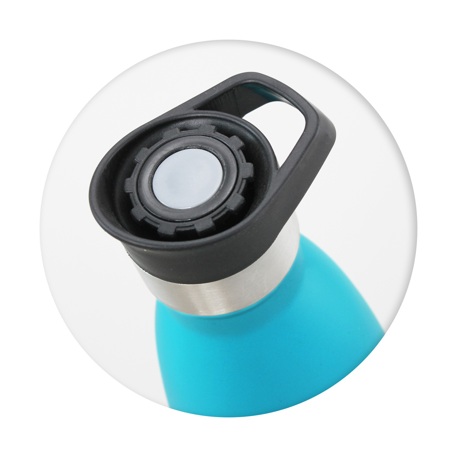 Rossarden Mirage Powder Coated Vacuum Bottle Push Button Lid detail Rossarden Mirage Powder Coated Vacuum Bottle Push Button Lid detail