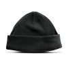 branded polar fleece beanie black