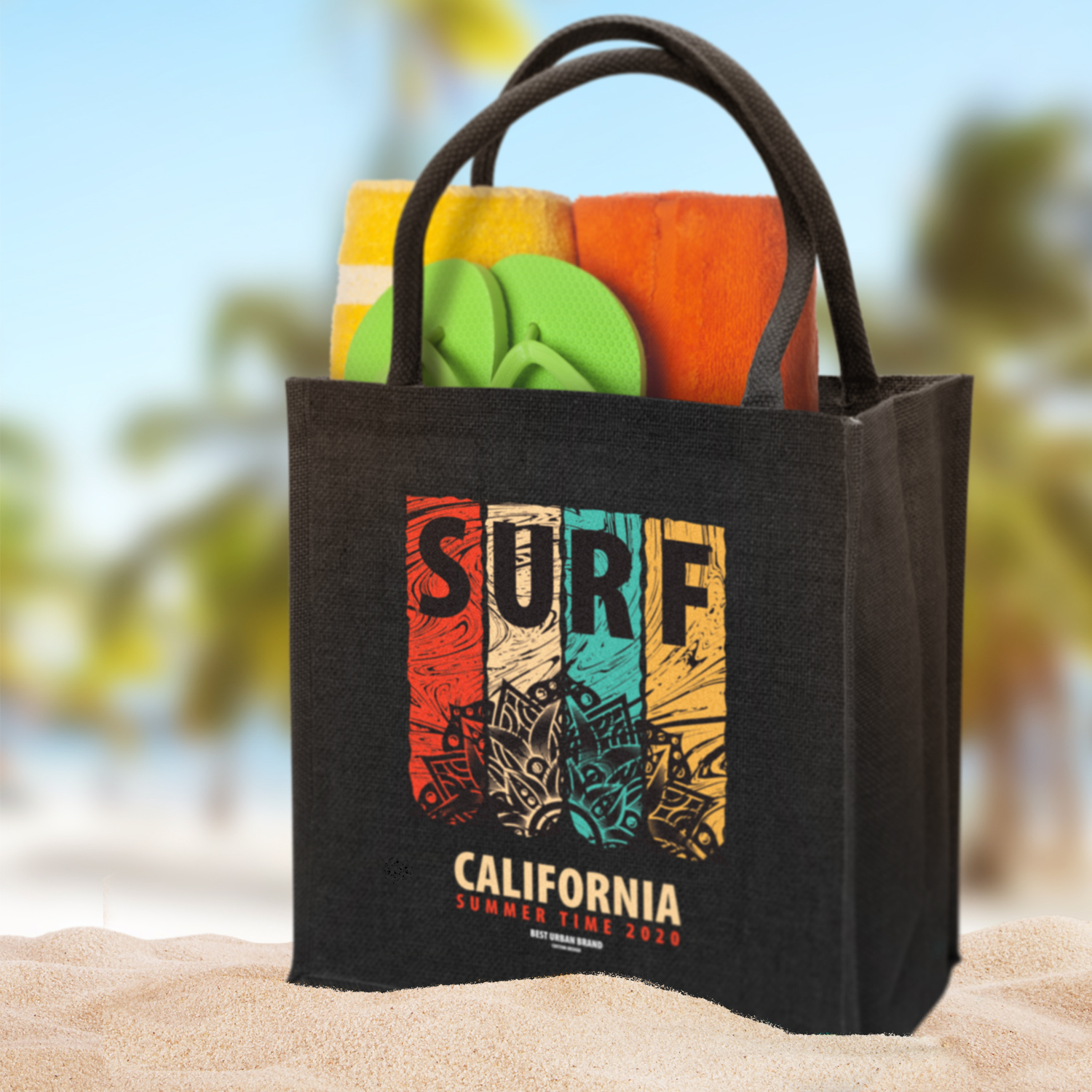 emerald jute tote bag logo example emerald jute tote bag logo example