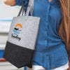 georges felt tote bag large in action