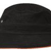gingerah bucket hat black orange
