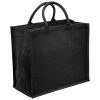 juna eco jute tote with gusset black juna eco jute tote with gusset black