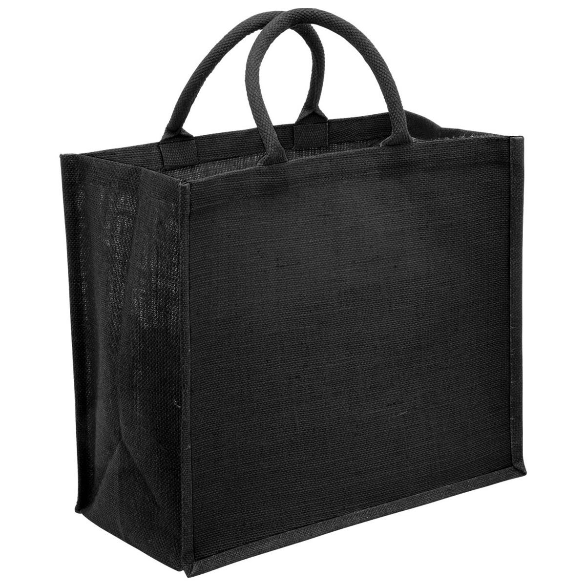 juna eco jute tote with gusset black juna eco jute tote with gusset black