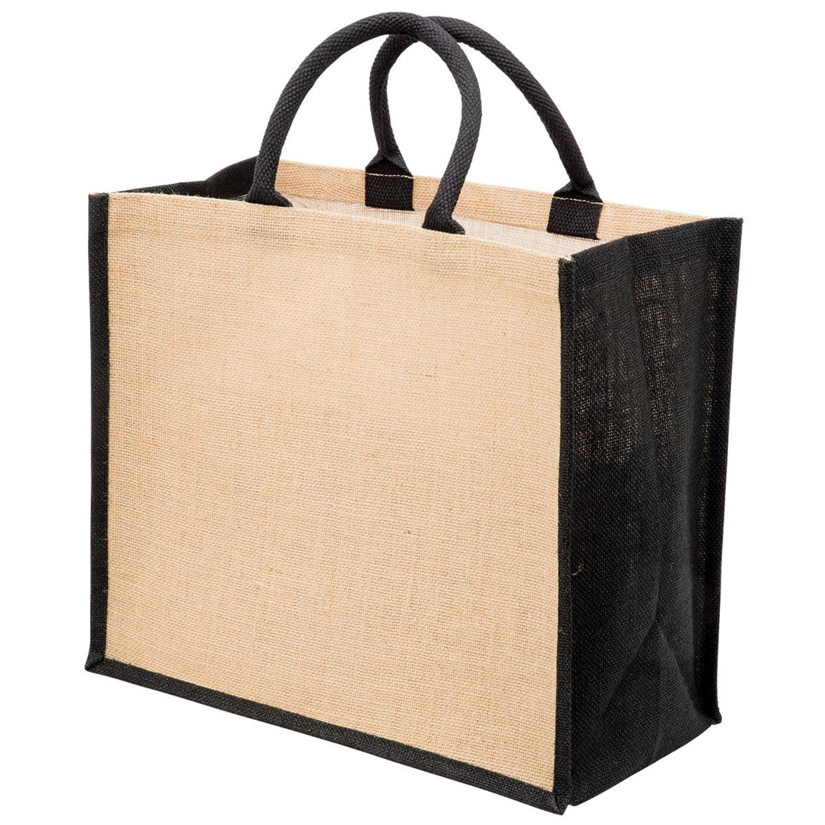 juna eco jute tote with gusset natural black juna eco jute tote with gusset natural black