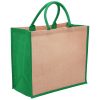 juna eco jute tote with gusset natural green juna eco jute tote with gusset natural green