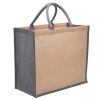 juna eco jute tote with gusset natural grey juna eco jute tote with gusset natural grey