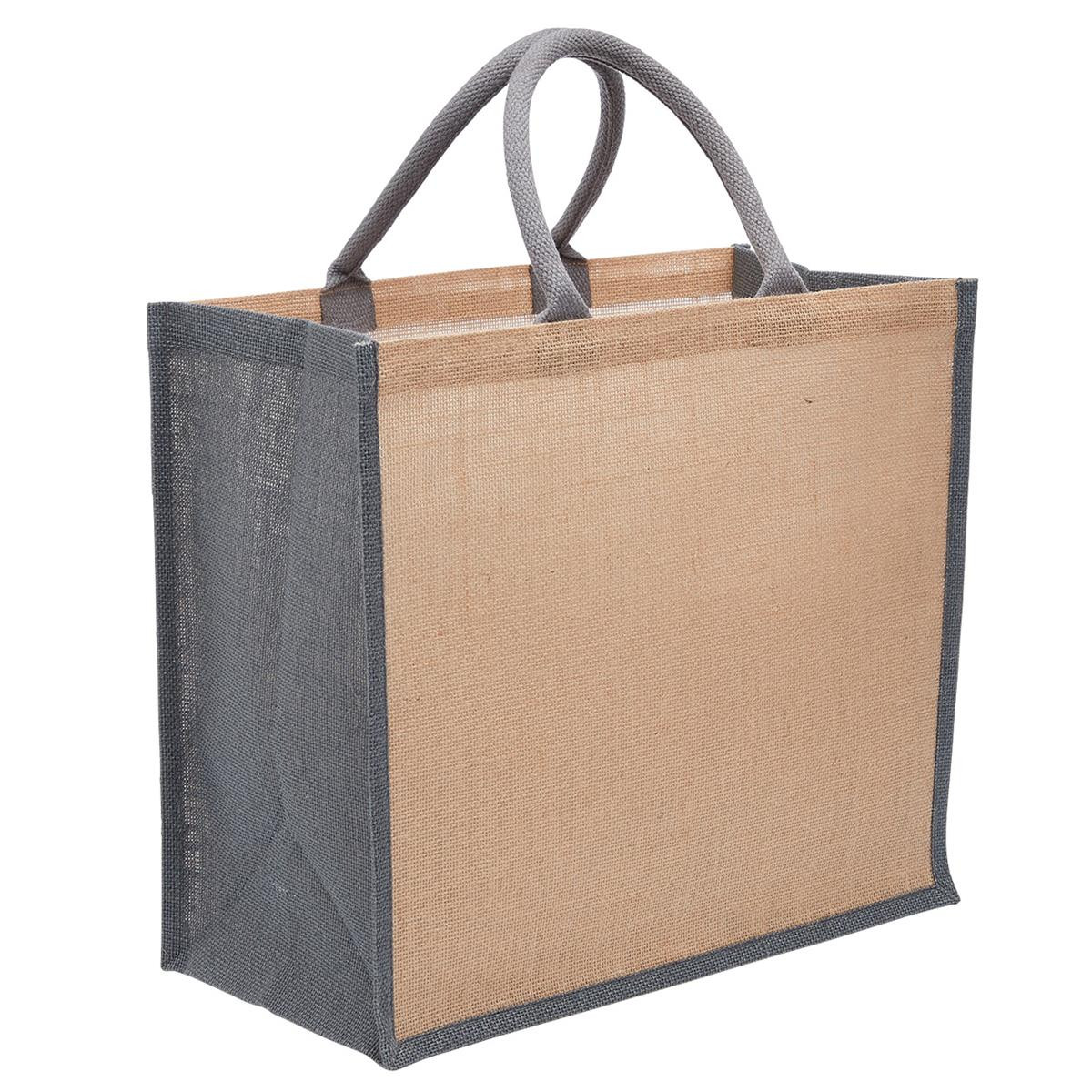 juna eco jute tote with gusset natural grey juna eco jute tote with gusset natural grey