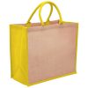 juna eco jute tote with gusset natural yellow juna eco jute tote with gusset natural yellow