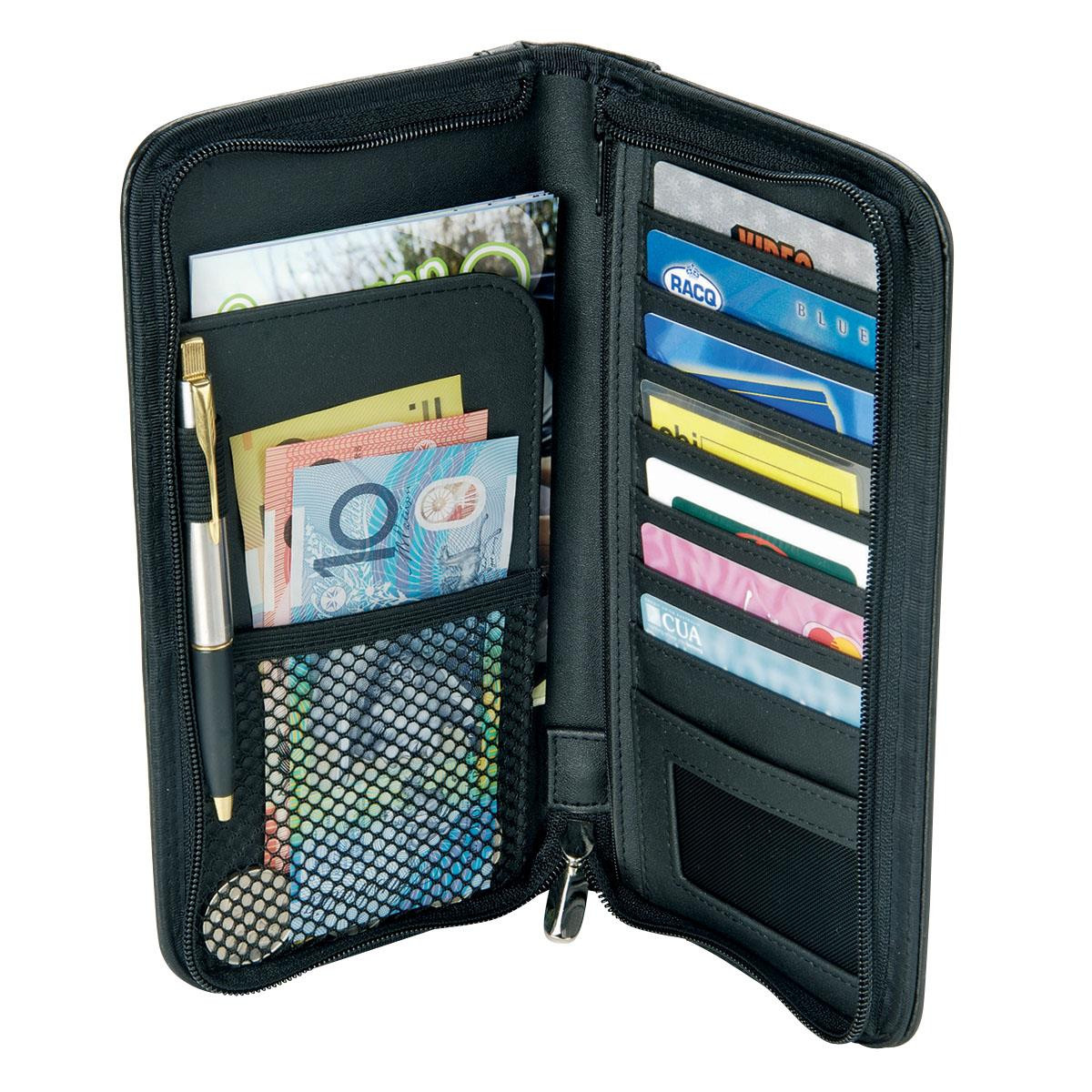 kunanyi bonded leather travel wallet open kunanyi bonded leather travel wallet open