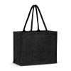 v gate jute tote bag black