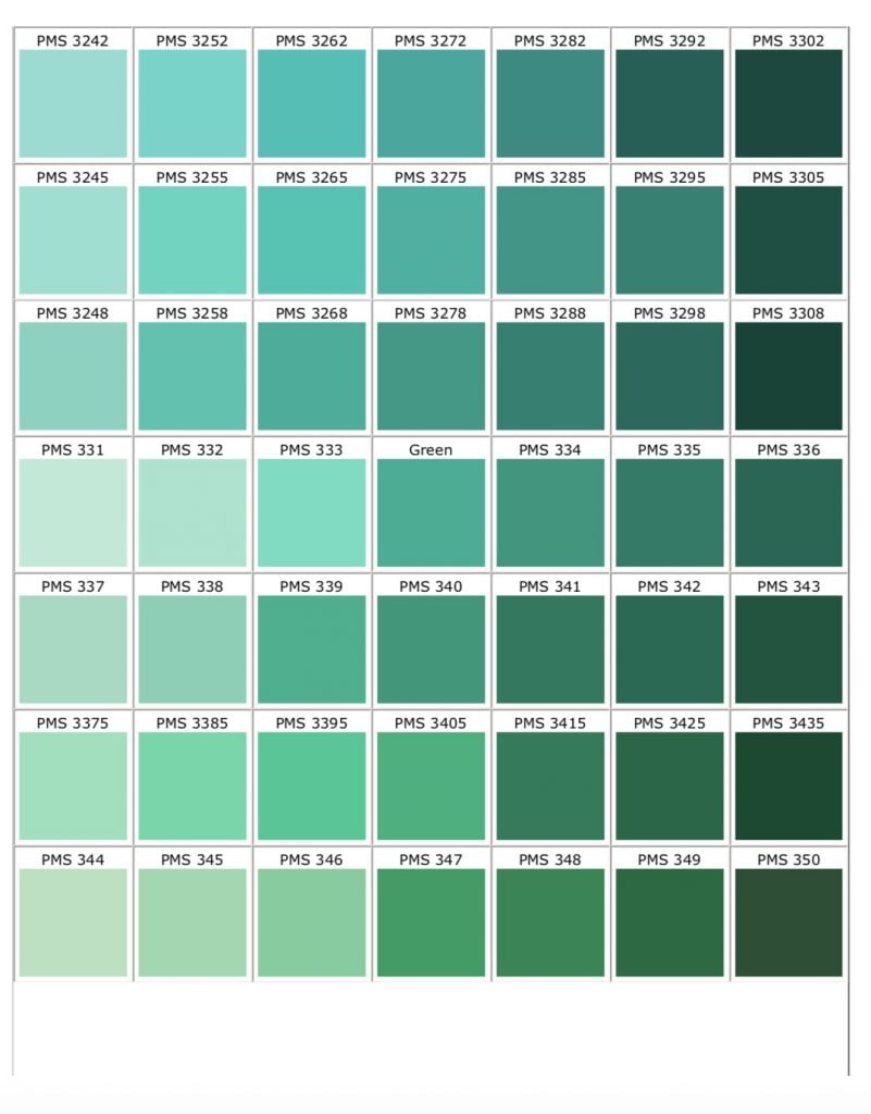 Matching chart pms PMS Color