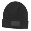 acrylic beanie with patch black acrylic beanie with patch black