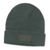 acrylic beanie with patch dark grey acrylic beanie with patch dark grey