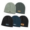 cable knit beanie with patch main