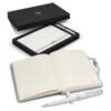 Mendooran Notebook and Pen Gift Set white open Mendooran Notebook and Pen Gift Set white open