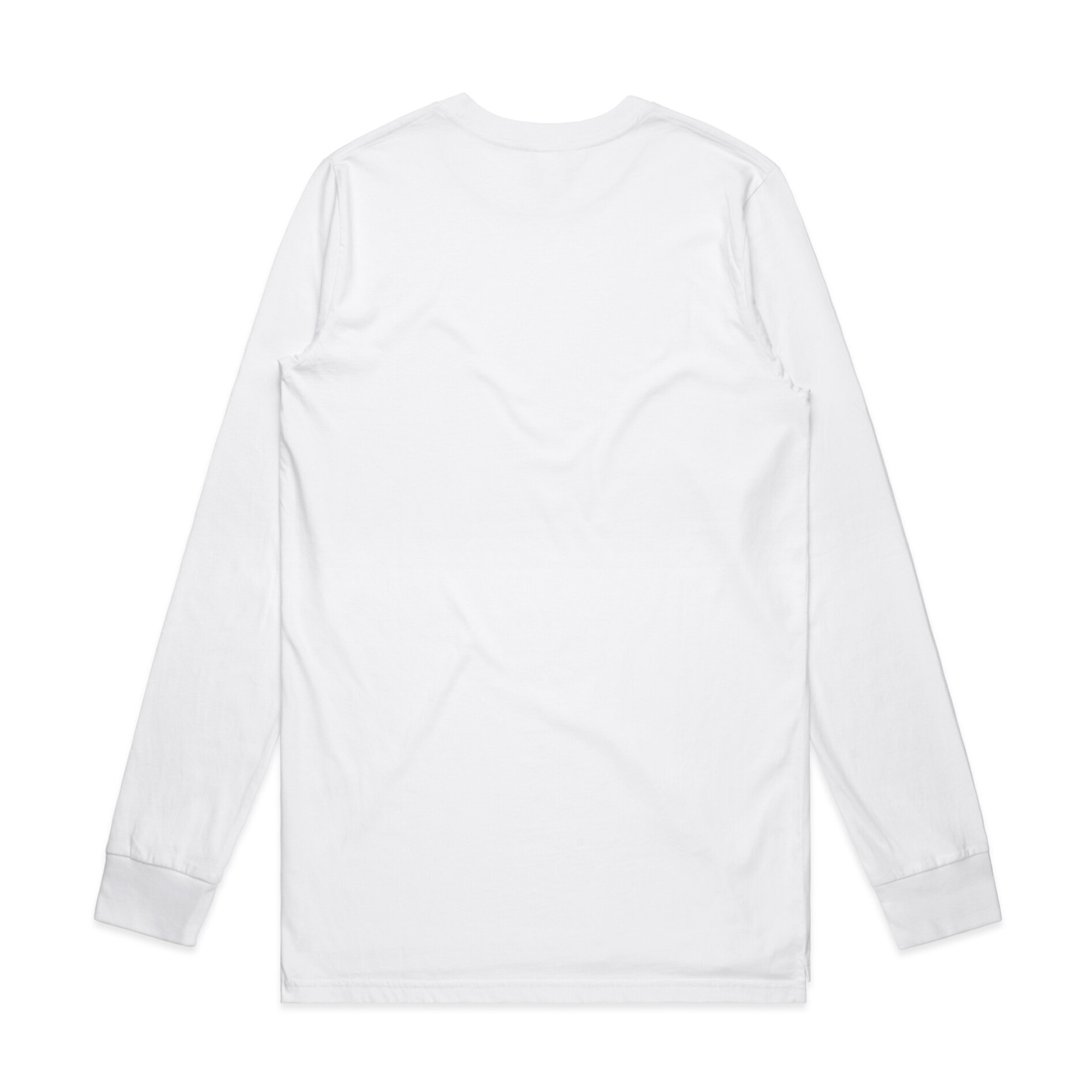 ASColour Mens Base Organic LS Tee white back ASColour Mens Base Organic LS Tee white back