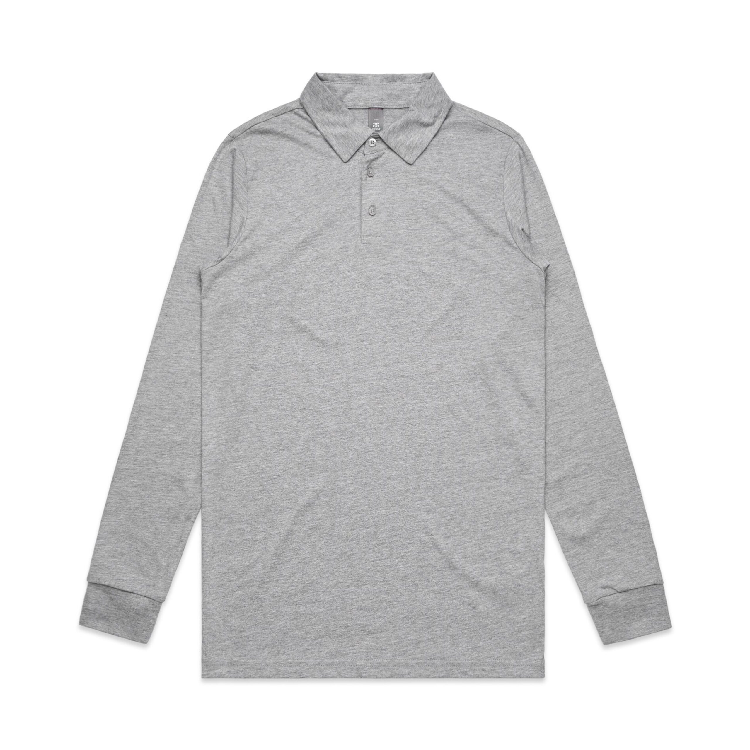 ASColour Mens Chad LS Polo grey marle scaled ASColour Mens Chad LS Polo grey marle scaled