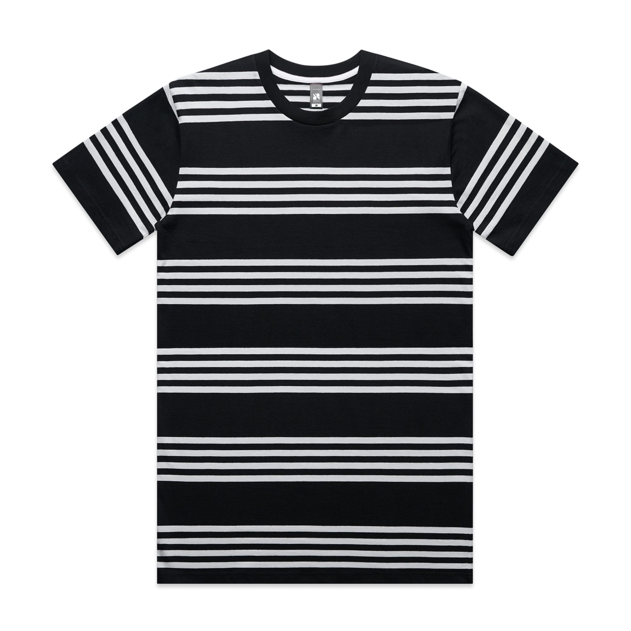 ASColour Mens Classic Quad Stripe Tee black white scaled ASColour Mens Classic Quad Stripe Tee black white scaled