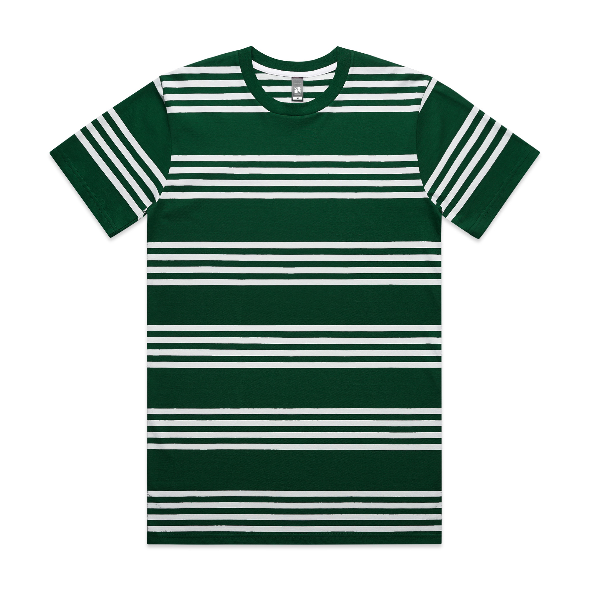 ASColour Mens Classic Quad Stripe Tee white emerald ASColour Mens Classic Quad Stripe Tee white emerald