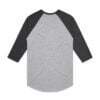 ASColour Mens Raglan Tee grey marle back ASColour Mens Raglan Tee grey marle back