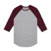 ASColour Mens Raglan Tee grey marle burgundy scaled ASColour Mens Raglan Tee grey marle burgundy scaled