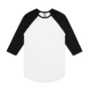 ASColour Mens Raglan Tee white black scaled ASColour Mens Raglan Tee white black scaled