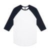 ASColour Mens Raglan Tee white navy scaled ASColour Mens Raglan Tee white navy scaled