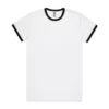 ASColour Mens Staple Ringer Tee white black scaled