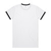 ASColour Mens Staple Ringer Tee white black back