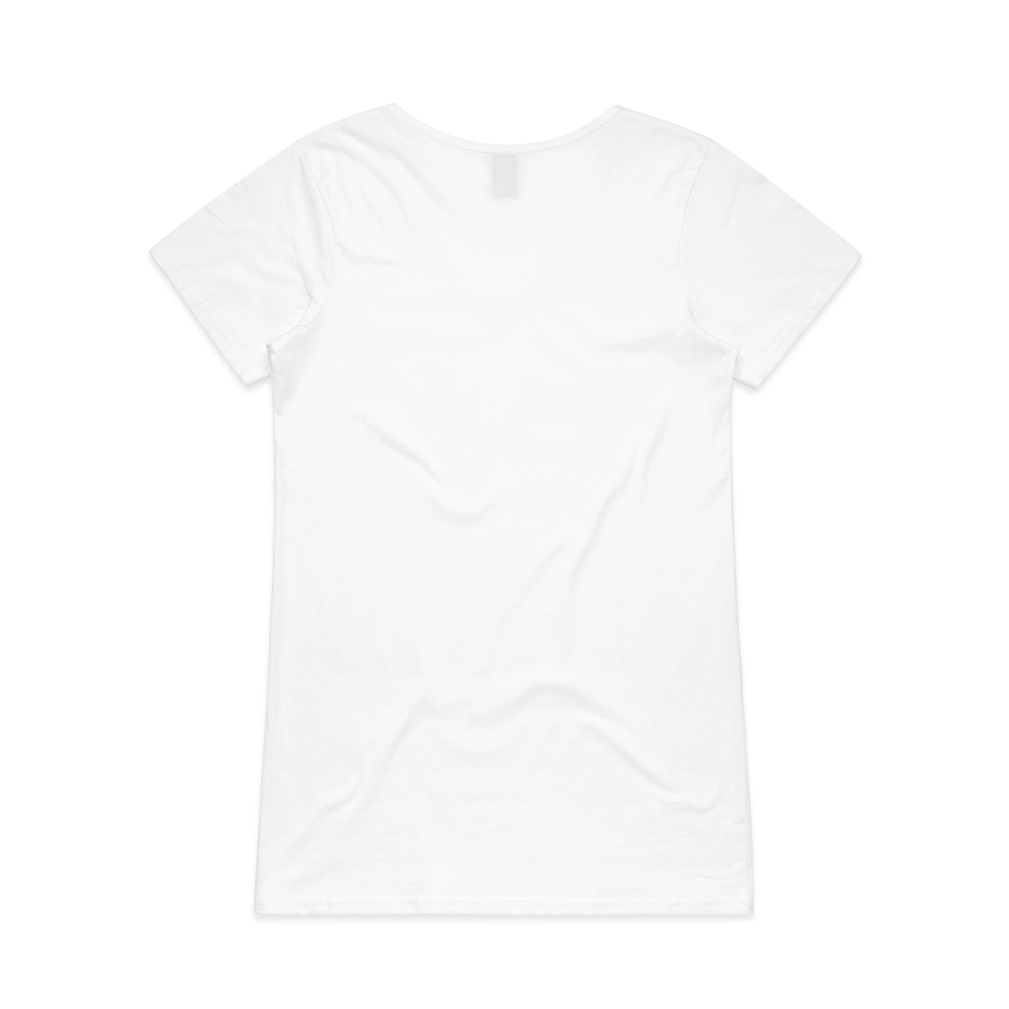ASColour Womens Bevel V Neck Tee white back ASColour Womens Bevel V Neck Tee white back