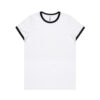 ASColour Womens Maple Ringer Tee white black ASColour Womens Maple Ringer Tee white black