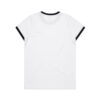 ASColour Womens Maple Ringer Tee white black back ASColour Womens Maple Ringer Tee white black back