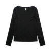 ASColour Womens Organic Rib LS Tee black scaled ASColour Womens Organic Rib LS Tee black scaled