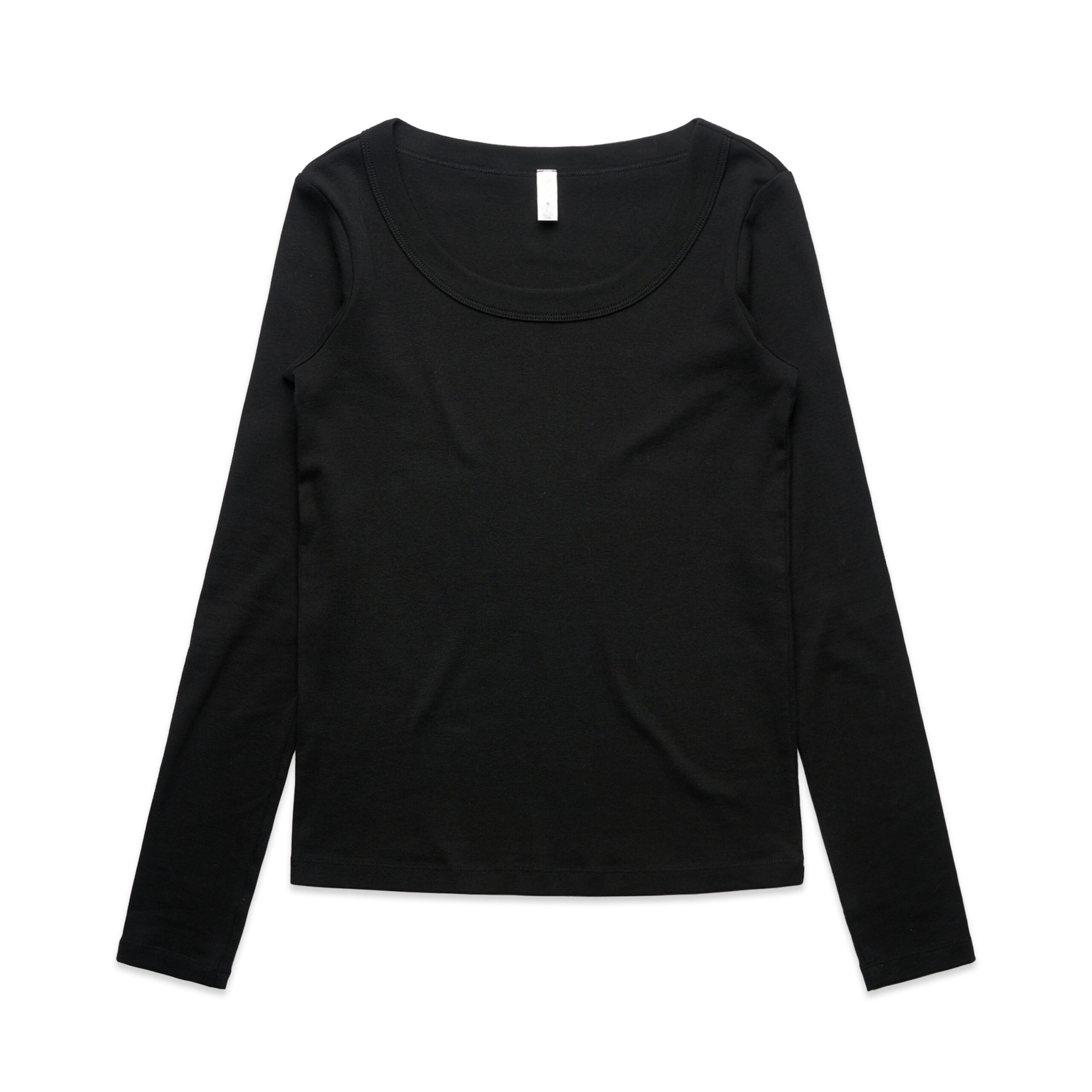 ASColour Womens Organic Rib LS Tee black scaled ASColour Womens Organic Rib LS Tee black scaled