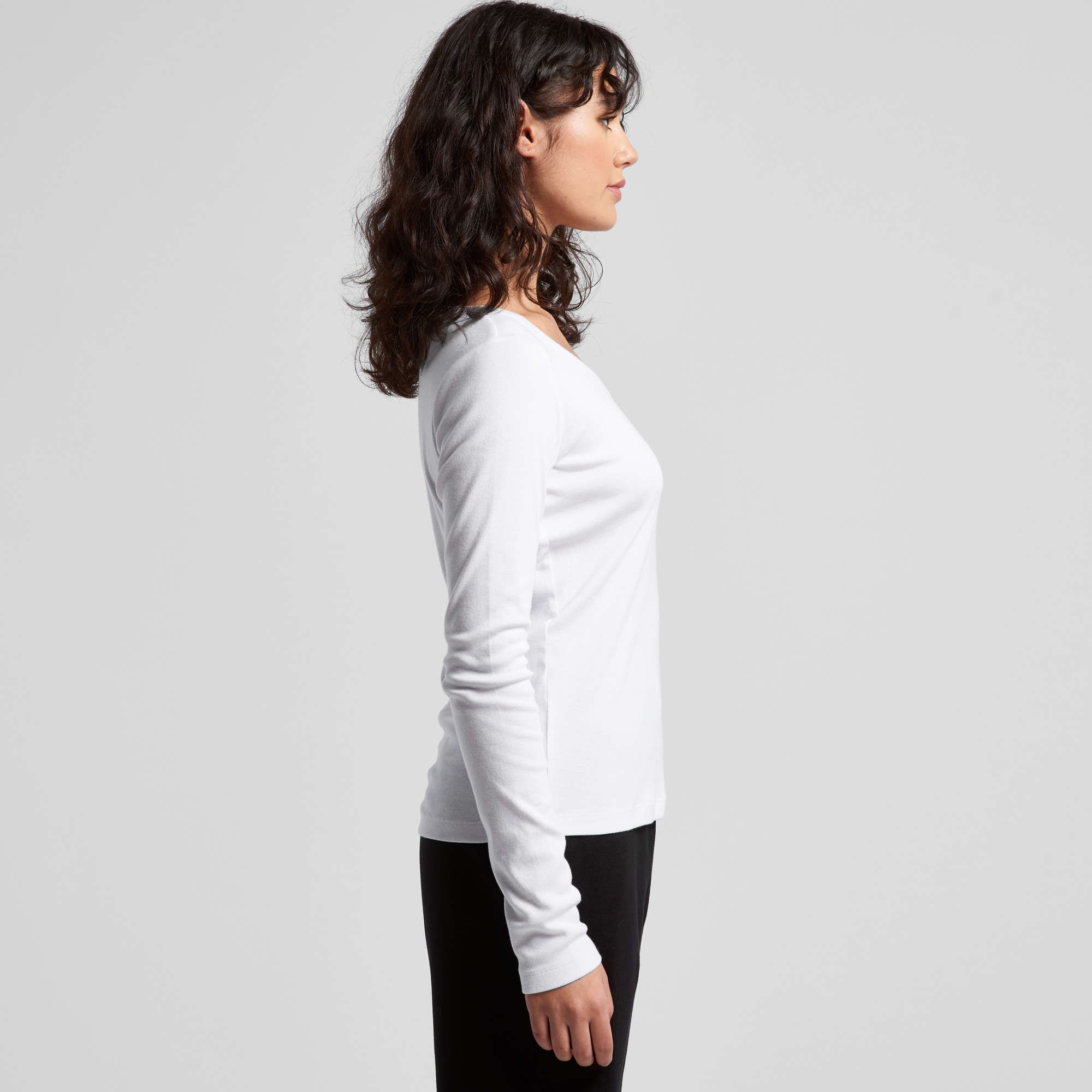ASColour Womens Organic Rib LS Tee side ASColour Womens Organic Rib LS Tee side