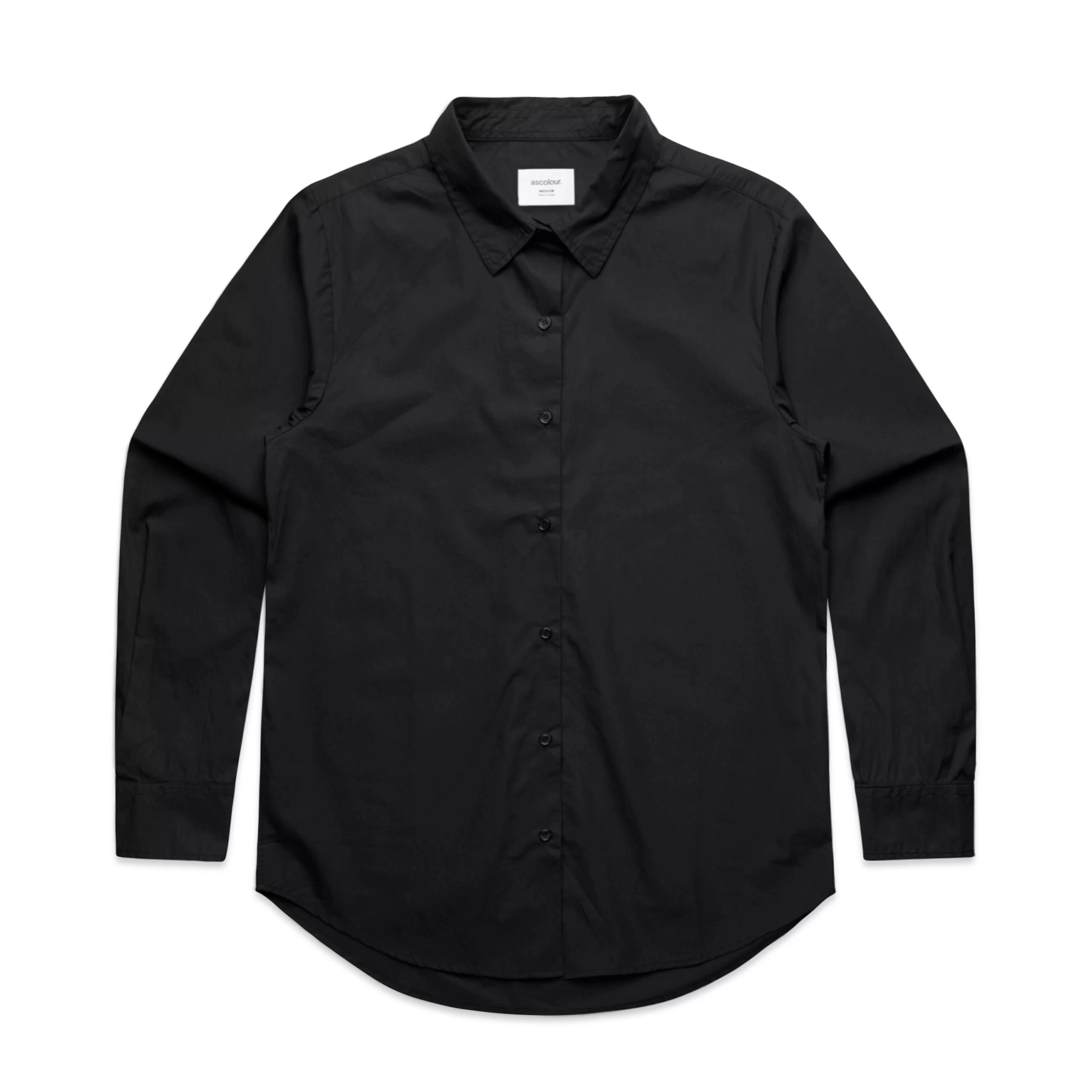ASColour Womens Poplin Shirt black scaled ASColour Womens Poplin Shirt black scaled