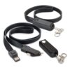 Cleve 3 in 1 Charging Lanyard black Cleve 3 in 1 Charging Lanyard black