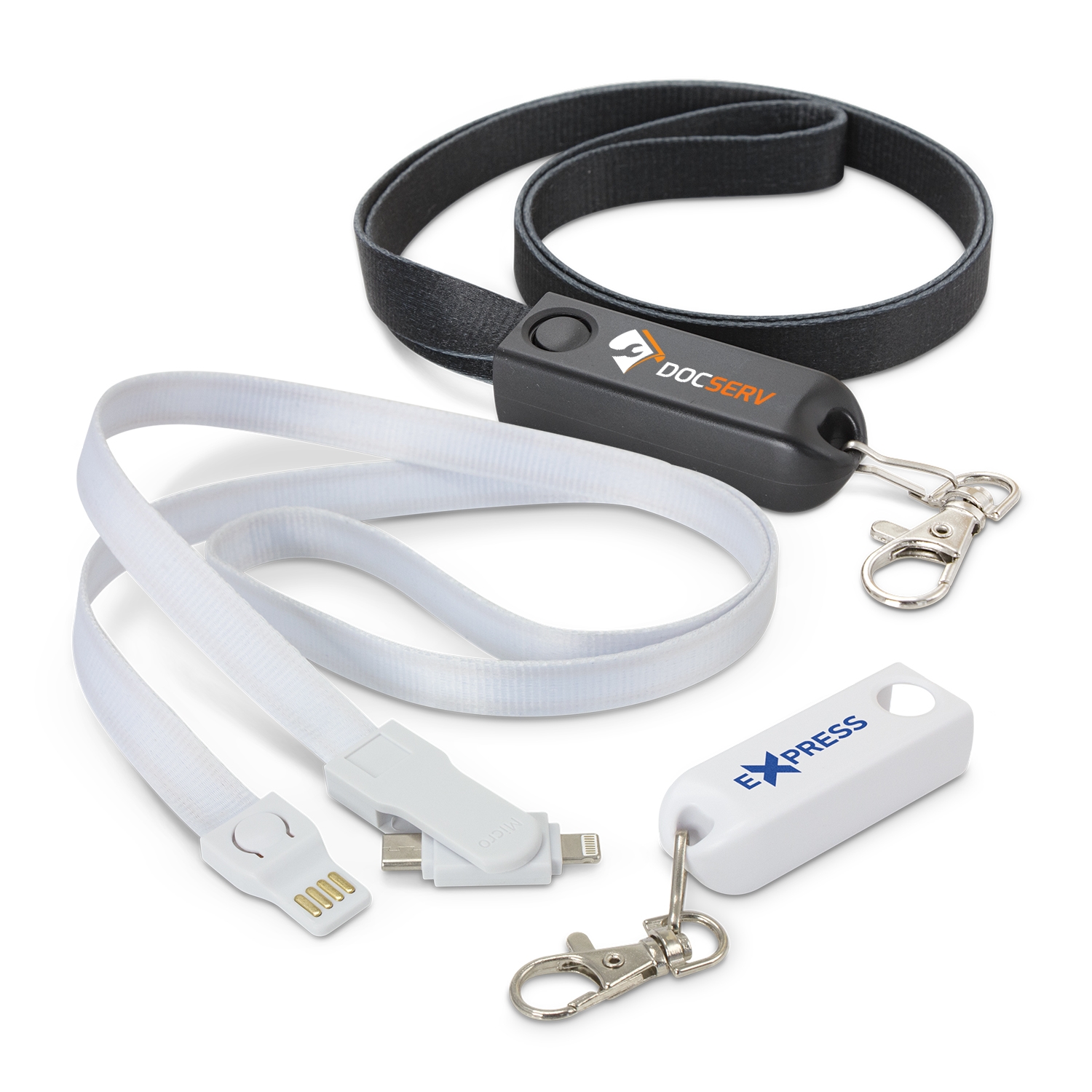 Cleve 3 in 1 Charging Lanyard main Cleve 3 in 1 Charging Lanyard main