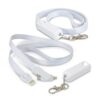 Cleve 3 in 1 Charging Lanyard white Cleve 3 in 1 Charging Lanyard white
