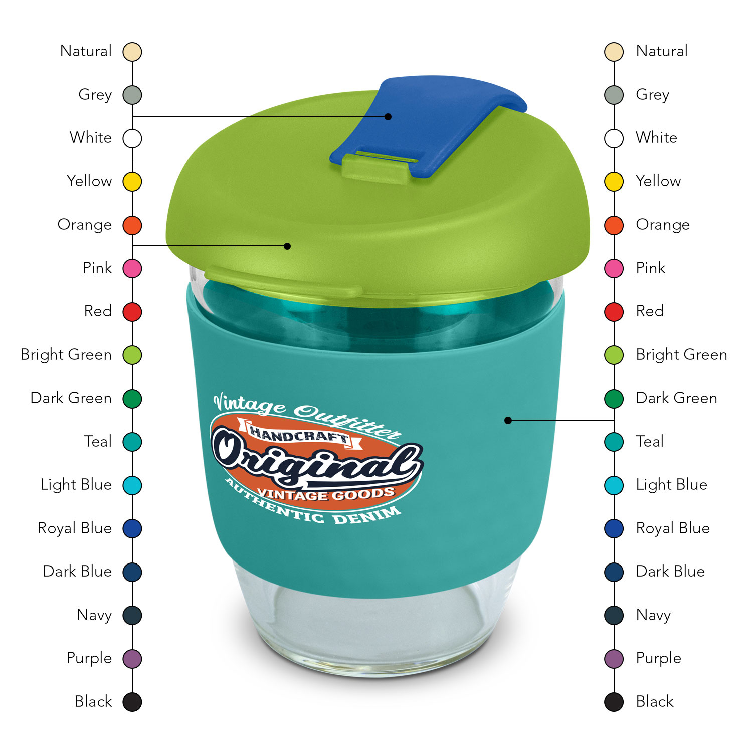 Hahndorf Cup Borosilicate 350ml mix and match Hahndorf Cup Borosilicate 350ml mix and match