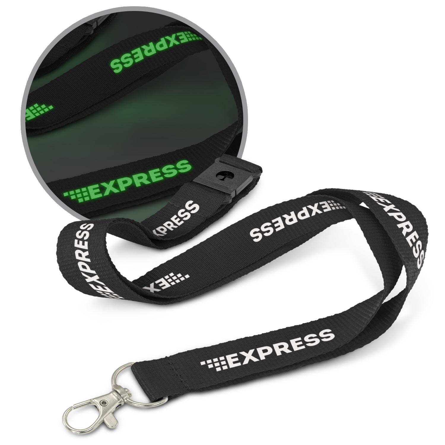 Lancelin Glow in the Dark Logo Lanyard feature Lancelin Glow in the Dark Logo Lanyard feature