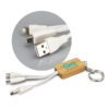 Maffra Bamboo Charging Cable Key Ring Rectangle main Maffra Bamboo Charging Cable Key Ring Rectangle main
