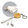 Maffra Bamboo Charging Cable Key Ring Round main