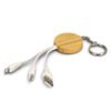 Maffra Bamboo Charging Cable Key Ring Round natural