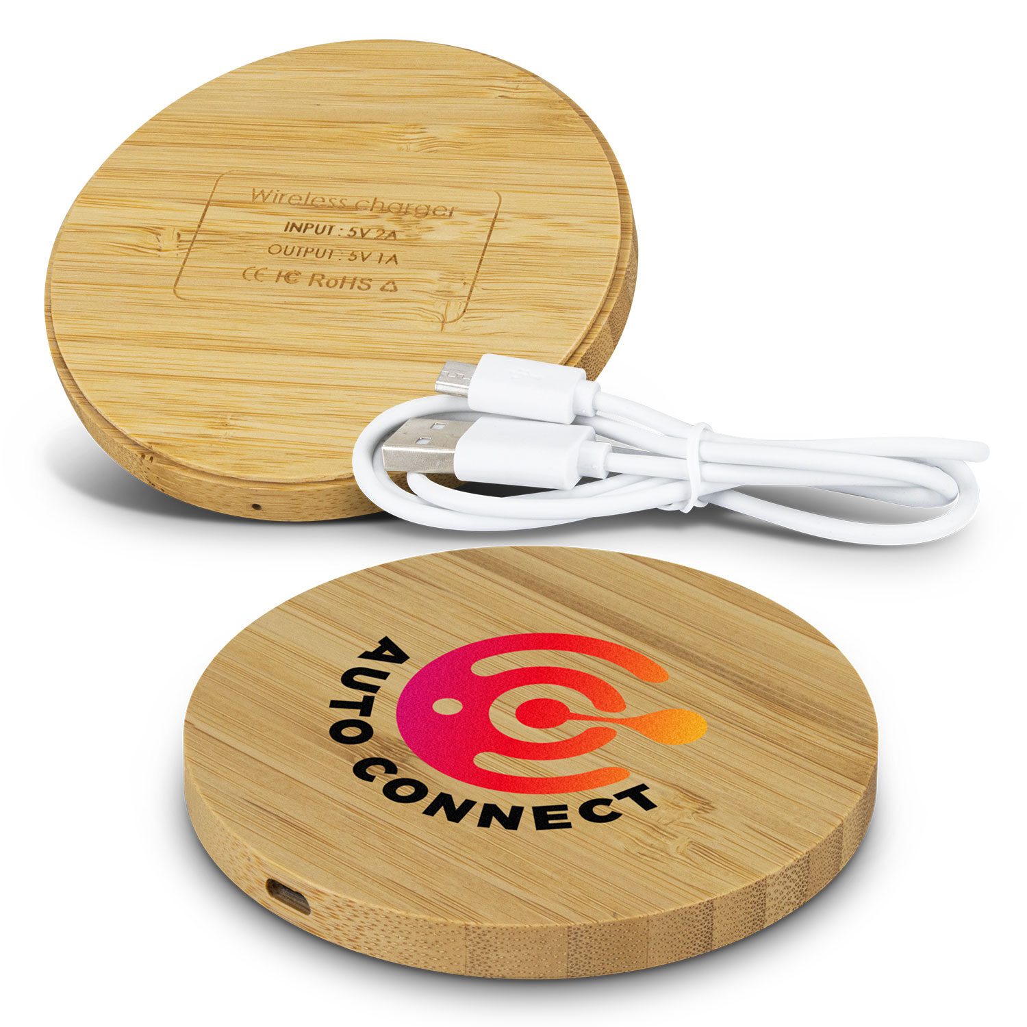 Perenjori Bamboo Wireless Charger Round main