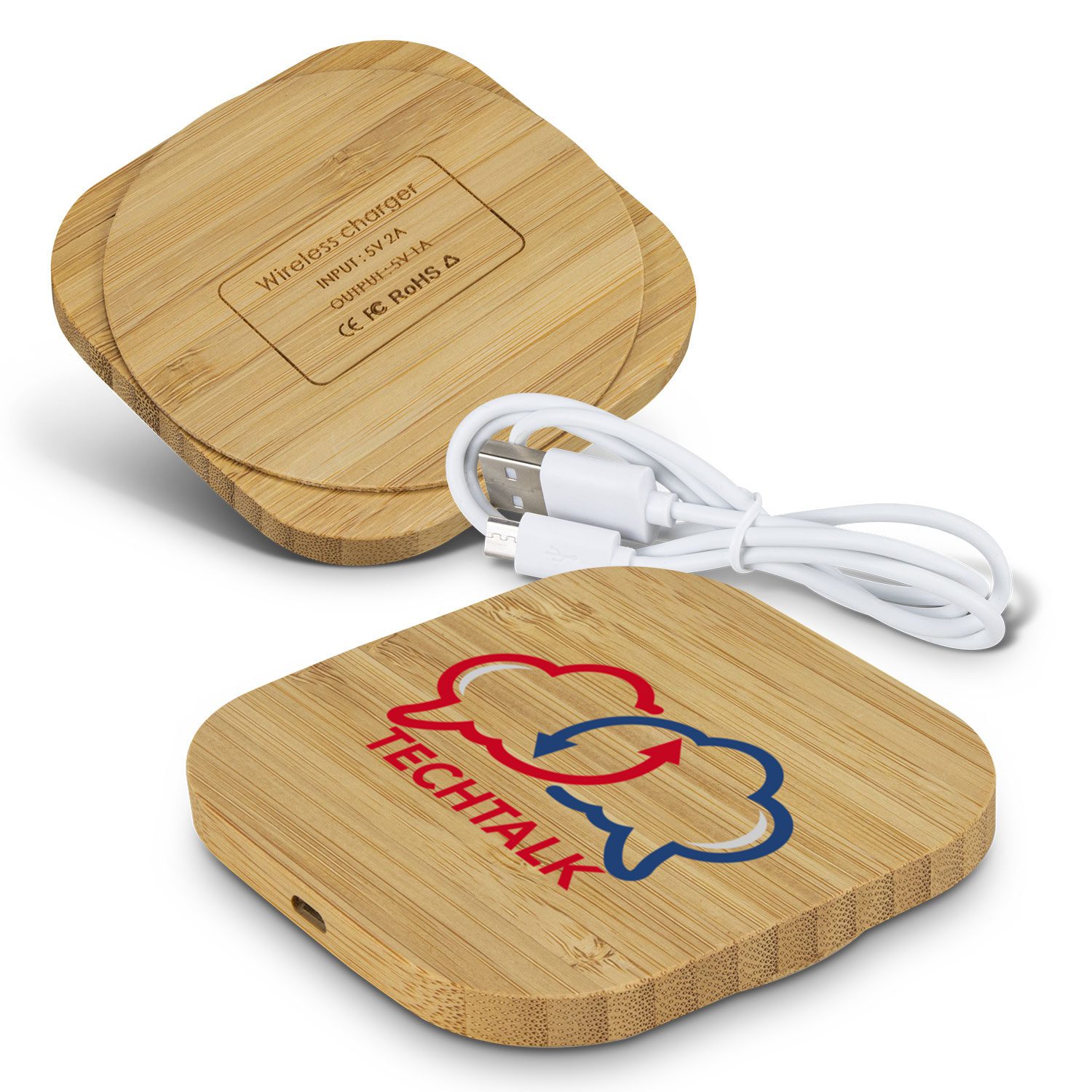 Queenscliff Bamboo Wireless Charger Square main