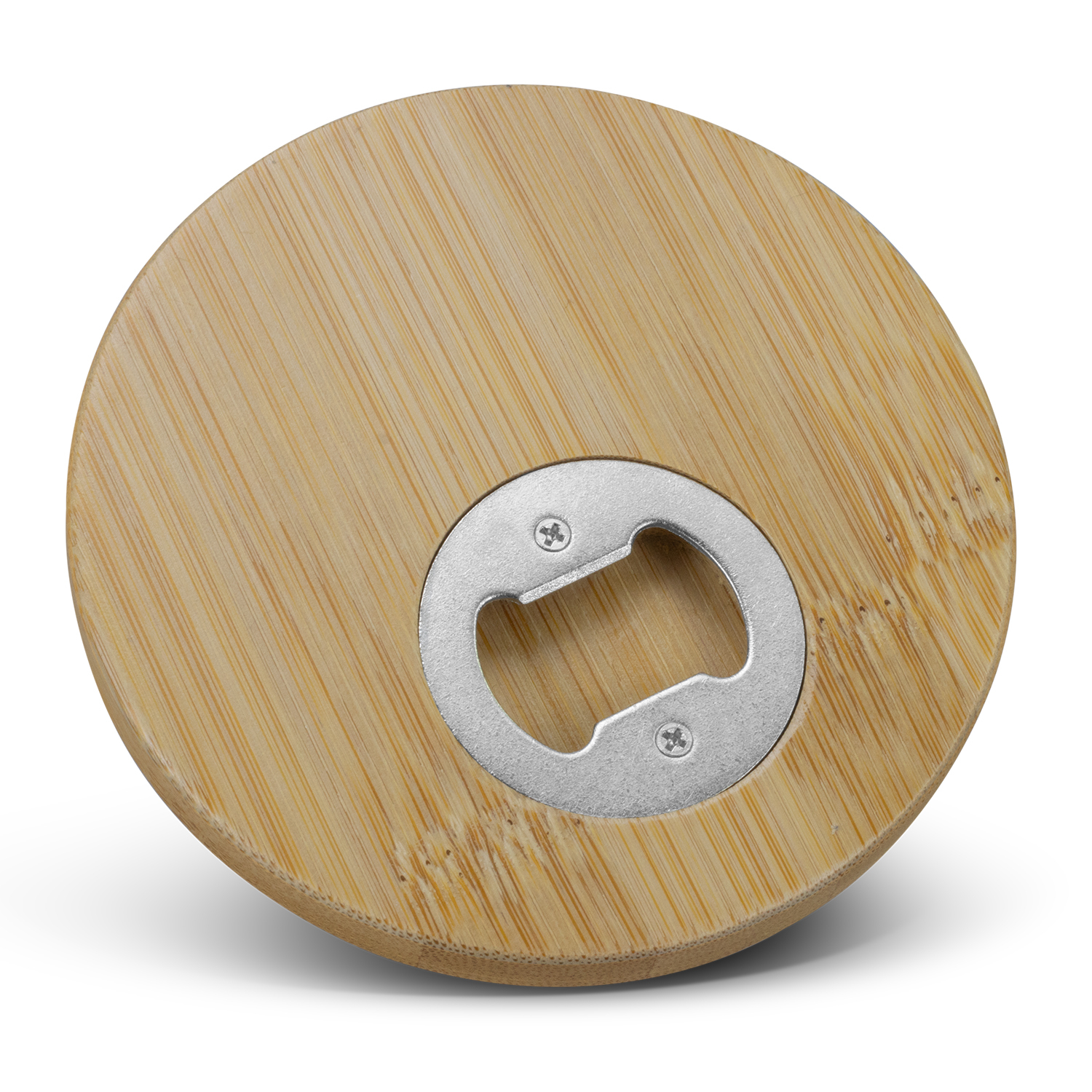 Hay Bamboo Bottle Opener Coaster Round detail Hay Bamboo Bottle Opener Coaster Round detail