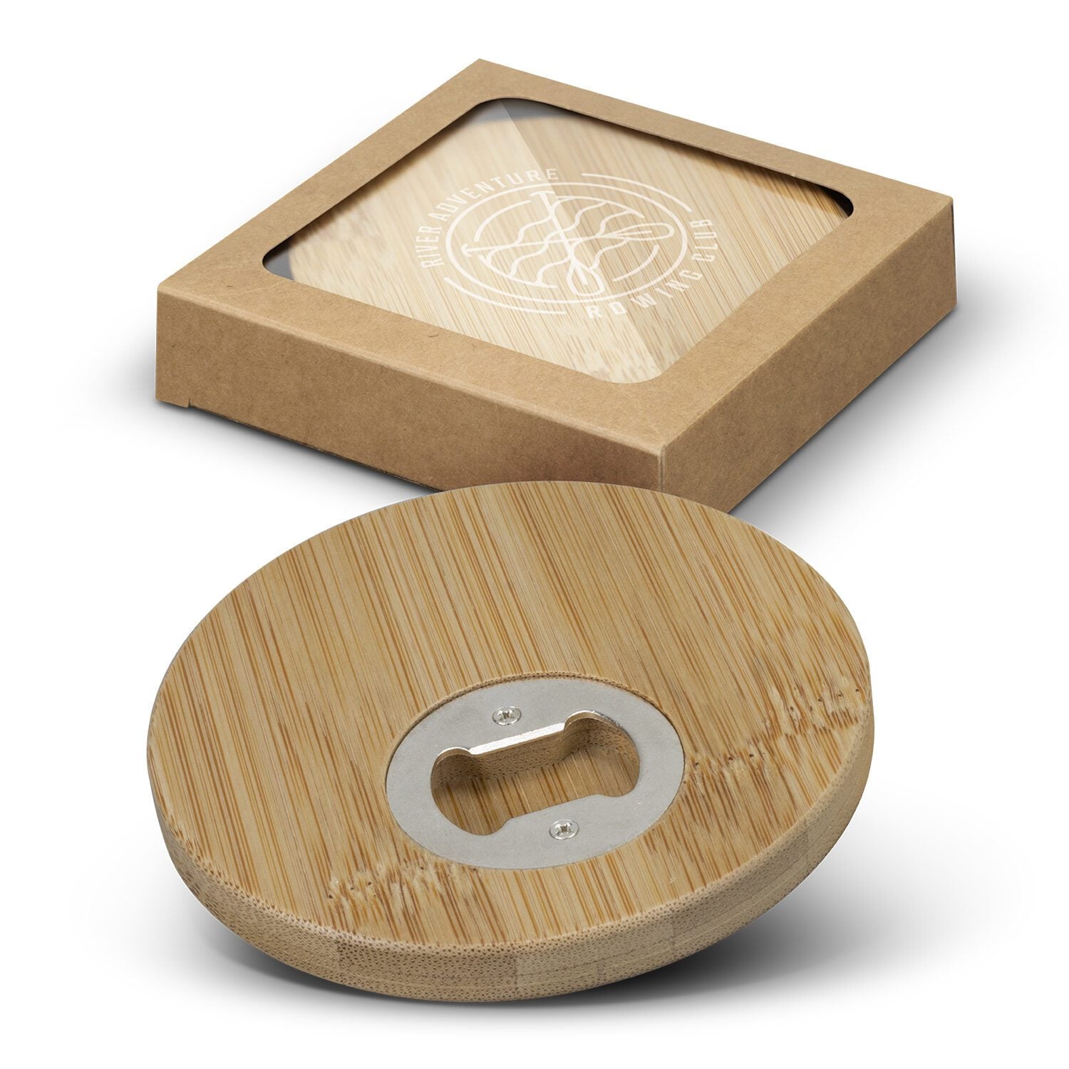 Keilor Bamboo Bottle Opener Coaster Set of 2 Round main