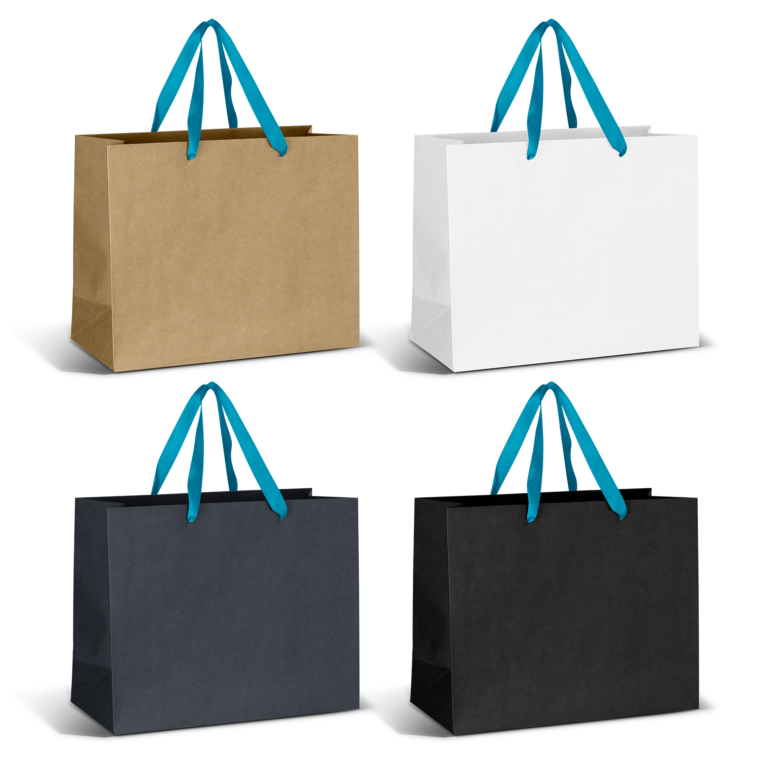 Finley Ribbon Handle Paper Bag Large light blue Finley Ribbon Handle Paper Bag Large light blue