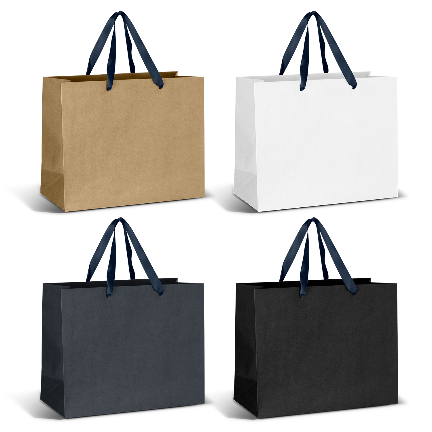 Finley Ribbon Handle Paper Bag Large navy ribbon 1 Finley Ribbon Handle Paper Bag Large navy ribbon 1